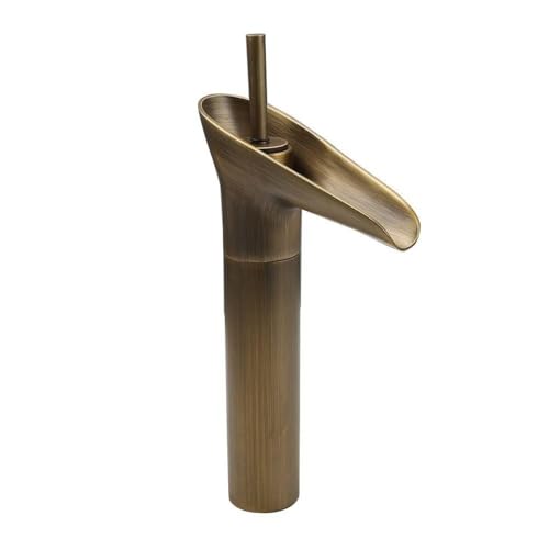 Robinet de lavabo cascade en bronze pour une salle de bain rétro