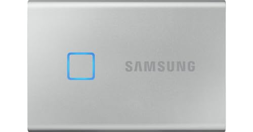 Image of Samsung T7 Touch 500GB Up to 1,050MB /s USB 3.2 Gen 2 (10Gbps, Type-C) External Solid State Drive (Portable SSD) Silver (MU-PC500S)