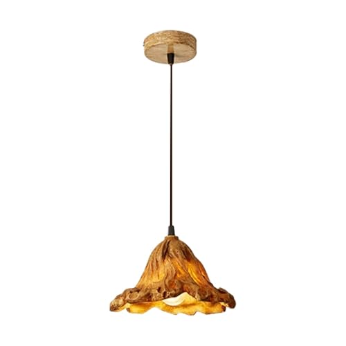 Lámpara de hoja de loto para comedor elegante con pantalla de resina y casquillo E27