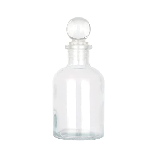 Magic Season Decorative Glass Bottle - 5 fl oz. Round Bottle (1 Set w/Glass Stopper)