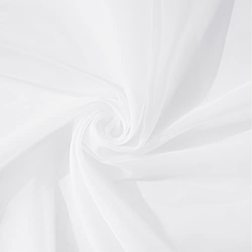 Image of NICETOWN Elegant White Sheer Curtains for Bedroom, W30xL108, 2 Panels
