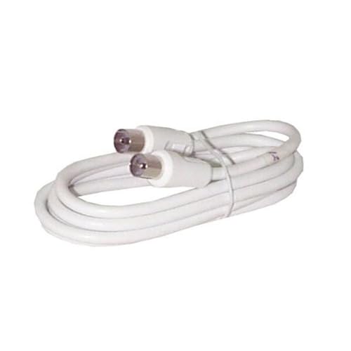 TELESTAR Cable de Antena IEC, 1,0 m – Cable de Antena (1 Metro de Longitud, Conector coaxial a acoplador coaxial) – Blanco