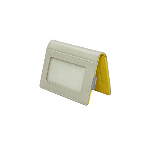 Genuine Leather Card Case Women's 8 Card Slots Regular Insert Pass Case With Money Clip Men's Leather Bi-Fold Card Case Thin Unisex Gifts (grey)2