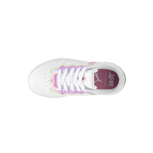 PUMA Kids Girls Trolls X Carina 2.0 Metallic Lace Up Sneakers Shoes Casual - White - Size 13 M4