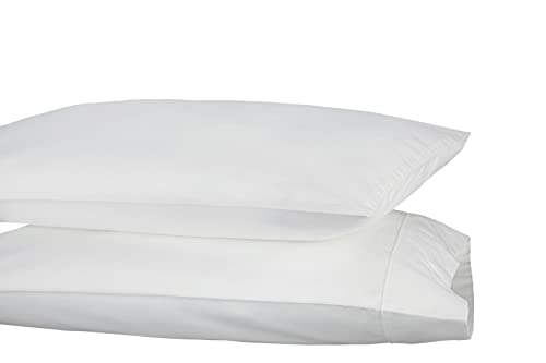 Linen Home 600 Thread Count Queen Pillowcase Set | 100% Long-Staple Cotton Pillow Cases | Luxury Satin Queen Pillowcases | Soft & Smooth Set Of 2 Pillowcases | 4 Inch Z Hem | White #TOP5