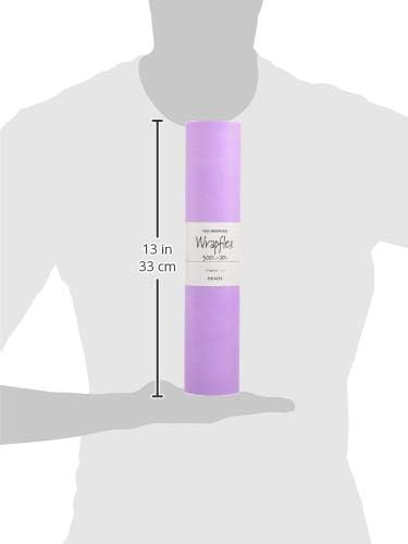 Miniatura 9 de Heads WF-SR9 Papel de regalo liso, 11.8 pulgadas (11.8 in) de ancho x 65.6 pies (65.6 ft) rollo, malva, morado, manta, rollo corto de tela no tejida