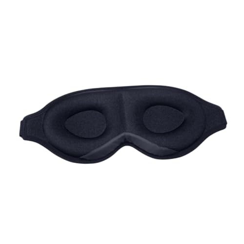NULYLU 3Dメモリーマスク トラベルスリープマスクカバー アイスリープシェードカバー スト 付きアイマスク 睡眠日よけパッチ 低反発睡眠目隠し 睡眠パッチ 低反発素材 Black