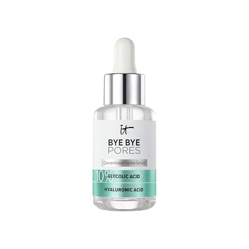 IT Cosmetics Bye Bye Pores 10% Glycolic Acid Face Serum - Visibly Minimizes Pores In 1 Week & Gently Exfoliates to Help Refine Skin’s Texture - With Hyaluronic Acid for Hydration -1 Fl. Oz