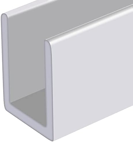 CRL White Frameless Shower Door Aluminum Deep U-Channel for 3/8" Thick Glass - 95 in long