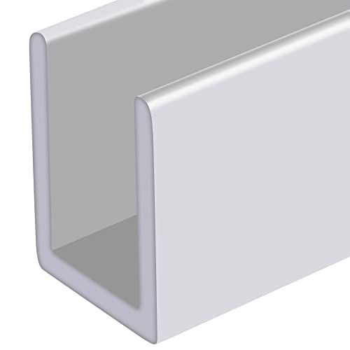 Crl White Frameless Shower Door Aluminum Deep U-Channel For 3/8" Thick Glass - 95 In Long #TOP17