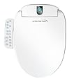 WONDERSKY Elongated Bidet Toilet Seat, Smart Heated Toilet Seat with Warm Water and Dryer, Soft Close Bidet Seat with Adjustable Temperature, Stainless Steel Nozzle