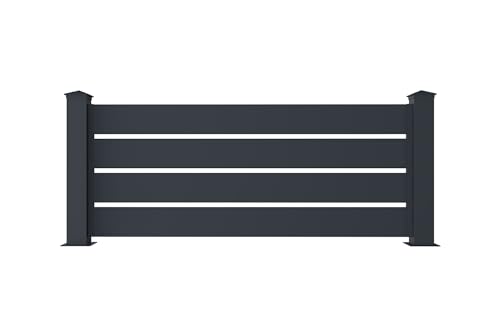 Casanoov Panneau de Clôture VOGEL 1,9x0,80m Aluminium Gris Anthracite – Clôture de Jardin Ajourée sur Muret – Résistante Intempéries Anti-Corrosion...