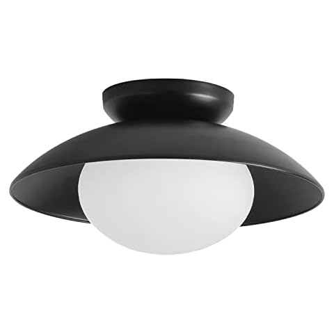 Pirxxiy Soft Black 13-INCH Diameter Semi Flush Mount Ceiling Light Fixture, UFO Style, Modern Farmhouse Light for Bedroom, Entryway, Kitchen, Living Room Cover
