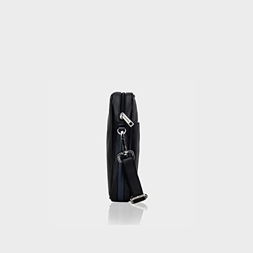 Image of Smith & Blake - Cross Body Bag - Shoulder Messenger Bag - Black Premium Leatherette - Multiple Pockets - 1 Year Warranty - Linea