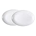 Cratone Lot de 2 assiettes blanches en mélamine pour dessert, barbecue, dîner, salade, maison, hôtel, buffet, restaurant