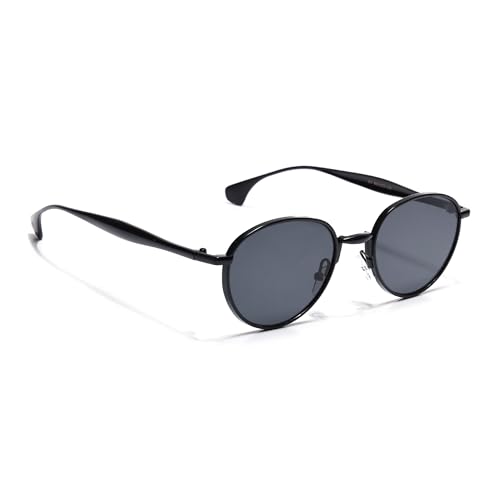 Image of Voyage Round Polarized Sunglasses for Men & Women (Black Lens | Black Frame - MG7609)