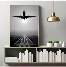 Tableau de décollage d'avion 60x90cm pour décoration de chambre moderne