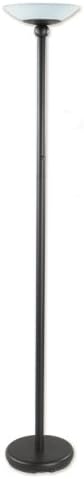Good Earth Lighting GL6543-BK-GLI Lincoln Park Torchiere with Opal Glass Diffuser, Black