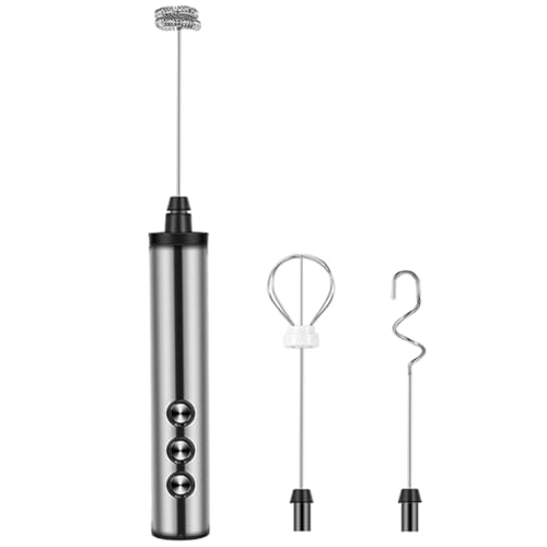 Wesafrae Eléctrico de Mano, 3 Velocidades Ajustables, Minibatidora de Mano con Batidor de Acero Inoxidable Desmontable.