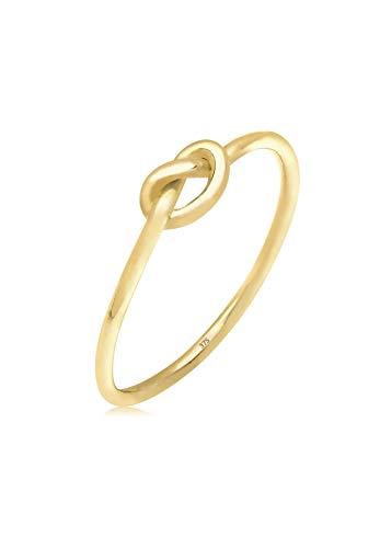 Preisvergleich Produktbild Elli PREMIUM Ring Damen Knoten Geo Minimal in 375 Gelbgold