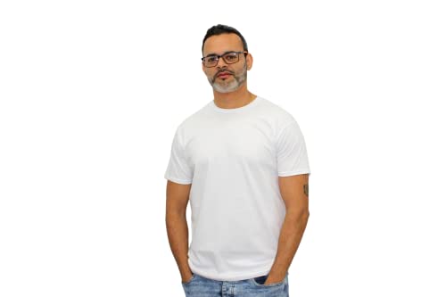 Kit 6 Camisetas Slim Fit Masculinas (M, Preto, Branco, Cinza Mescla, Azul Marinho, Cinza Grafite, Vi