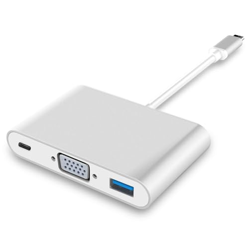 Image of USB HUB USB-C to VGA Adapter Type C 3-in-1 Dock with PD VGA(4K) USB 3.0 for Retina Mak-Buk Pro 2015 /2016 Surface Book Gugle Chromebook Thunderbolt 3 System Devices (USB C to 3 in 1 VGA HUB)