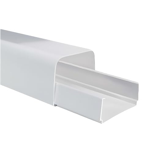 First Plast - Goulottes pour climatisation - Goulotte 80 x 60 mm - Clipsage à la base - 2m - Blanc -