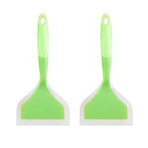 Spatula Spatula Spatula Cooking Tool Heat Resistant Silicone Frying Pan for Egg Grilling Egg Baking Turner Cooking Utensils Set of 2 Green
