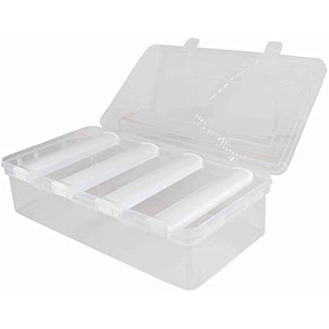 NMII Multipurpose Plastic Storage Box with 4 Adjustable Rods l Storing Box For Bangles, Chuda, Kada, Watches, Scrunchies I (Transparent_Small_4-Rod) Cover