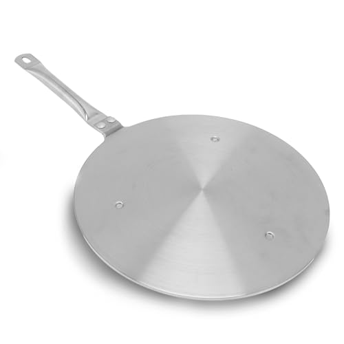 ANRKOYU Heat Diffuser Plate for Gas Electronic Stove, Stainless Steel Induction Heat Transfer Plate Adapter with Handle, Use Any Cookware on Induction Stove Hob or Range