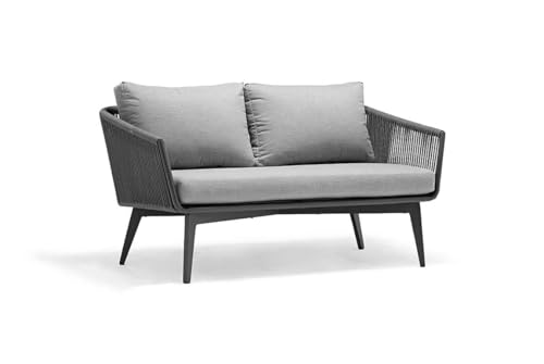 VIRASAT Outdoor Sofa Set 2 Seater - Rope Woven Weather Resistant ...