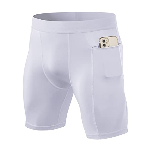 Ruowuhen Herren Funktionsshorts Kompressionsshorts mit Taschen, Herren...