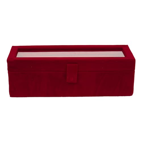Kuber Industries Wooden Bangle Box For Woman|1 Rod Bangle Storage Box Organizer|Transaprent Lid & Handle|MAROON