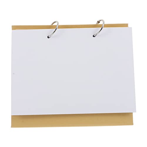 FAVOMOTO Calendrier de Bureau Blanc Bureau Diy Table Spirale Calendrier Debout Carlendar Papier Kraft Fournitures Scolaires Calendrier Blanc Calendrier (Kaki) Cover