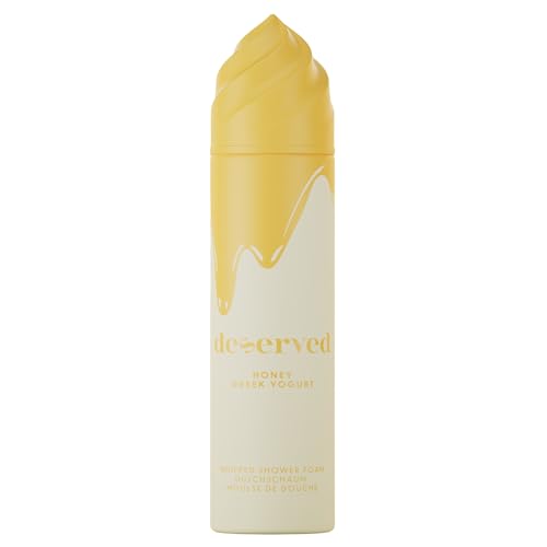DESERVED Duschschaum Honey Greek Yogurt Cremiges Duschgel Damen Shower Foam mit trendigem Dessert Duft & cremiger Textur für alle Hauttypen vegane Schaumdusche (250 ml)