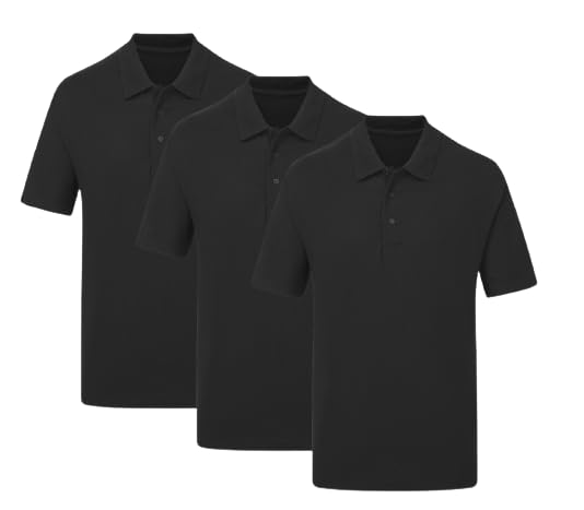 Pretty AttitudeMens Short Sleeve Collar Casual Smart Polo TOP Cotton Summer T-Shirt Pack of 3