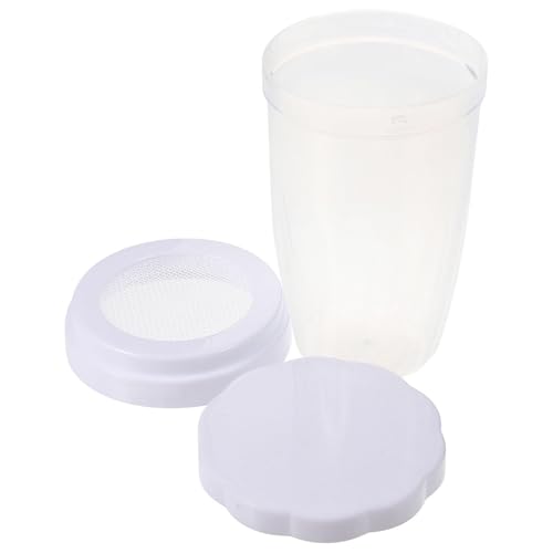IMIKEYA Saupoudreuse à Sucre Glace avec Couvercle, Agitateur à Mailles Fines en PP Blanc, Design Simple et Fonctionnel Cuisine Maison