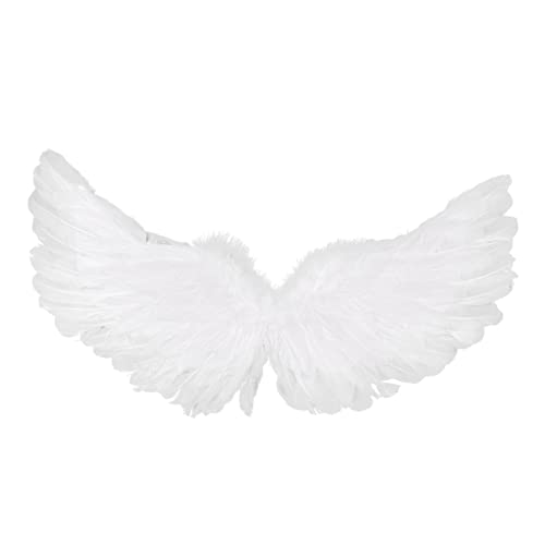 Nimiya Ailes d'Ange Oiseau Diable Adulte Enfant Déguisement Ange Princesse Fée Costume Halloween Carnaval Fête Tenue Accessoire Soirée Anniversaire Blanc A 60x33cm, NMY10069716-10069447-FR Cover