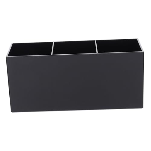 HAMPPLIES Organizador de Maquillaje Acrílico Negro de Escritorio Caja de Almacenamiento Multifuncional para Brochas Cosméticos y Utensilios Pequeños para Hogar y Tocador