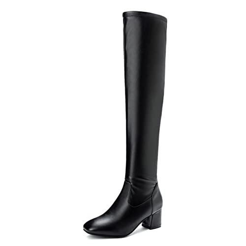 Bottes au genou en cuir pour femmes parfaites pour l'automne
