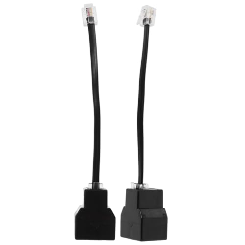ETHZZLE 2pcs Telephone Splitter Adapter Detachable Phone Line Converter for Landline Use Convenient Dual Output for Connections Easy to Store and Portable