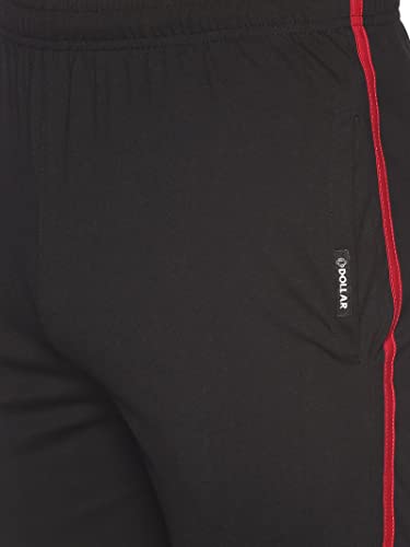 Image of Dollar Cotton Rich Fabric Solid Men's Track Pant | Contrast net Folding | One Side Zipper Pocket with Label Branding | Self Waistband with Drawcord | Wide Array of Attractive Colours