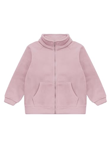Kids Girls Lightweight Overcoat Fleece Thick Jackets Long Sleeve Stand Collar with Pockets Casual Outerwear2