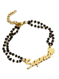 YAM ARTS Personalized/Customized Gold Plated Hand Mangalsutra Bracelet/Necklace With Ur Name Or Love One Name With 24K Gold Plating And Lazer Engraved Finish For Unisex Adult (B09P9L97FP) Amazon Price History, Amazon Price Tracker