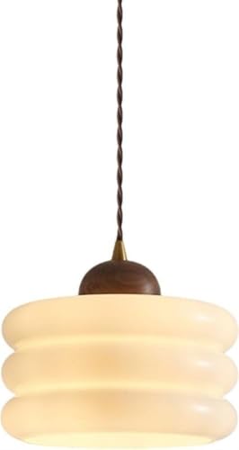 Lampe suspendue en verre de lait cylindrique HJLJKG style japonais