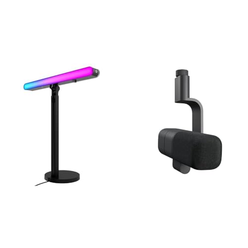 Image of Logitech G Litra Beam LX Premium Dual-Sided RGB LED Streaming Key Light + Yeti G Studio Active Dynami XLR Broadcast Micropone Internal Shockmount