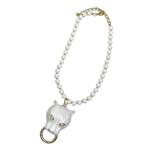 [Kfwfuaee] Women's Beaded Pearls Necklace Enameled Leopard Pendant Accent Elegant Clavicle Chain for Daily and Evening Wear Vint