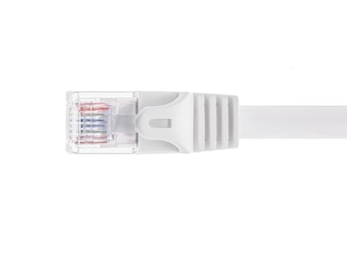 Monoprice Cat6 Ethernet Patch Cable - 3 Feet - White | Snagless RJ45, Flat, 550MHz, UTP, Pure Bare Copper Wire, 30AWG, for Network Internet Modem Router Xbox PS3 Cord - Flexboot Series
