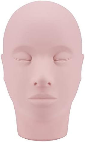 BEYELIAN Eyelash Mannequin Head, Cosmetology Mannequin Doll Face Flat Head for Eyelash Extension, Soft-Touch Rubber Practice Head,Easy to Clean
