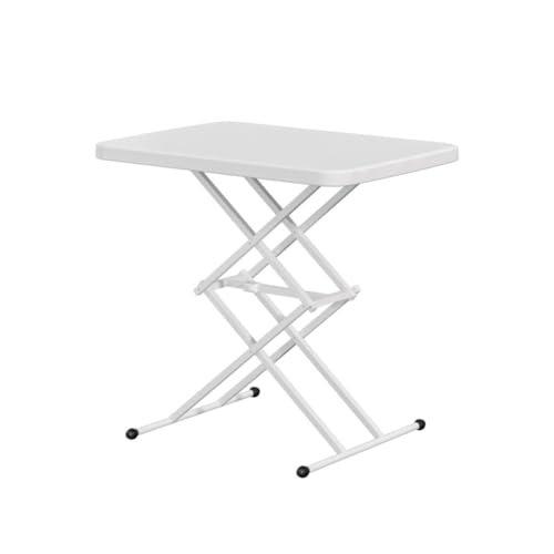 Vzfv サイドテーブル 折りたたみ 高さ調節29-67cm 組み立て不要 軽量コンパクト 合金脚 耐荷重50kg ノートパソコン 勉強 在宅勤務 ベッドサイド リビング アウトドア キャンプ BBQ ホワイト (ホワイト)